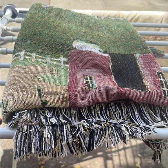 Tapestry Blanket with House and Sheep Design - Picture 7 of 7